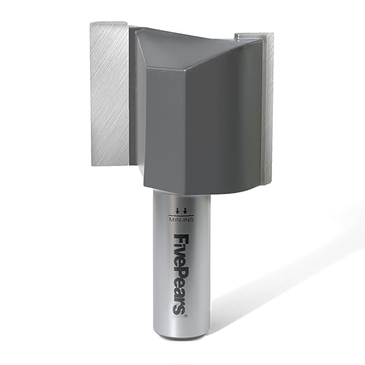 FivePears Straight Router Bits 1/2 Inch Shank Double Flute, 1-1/2 Inch Cutting Diameter, 1-1/4 Inch Cutting Length, Used for Create Groove, Dado or Hollow
