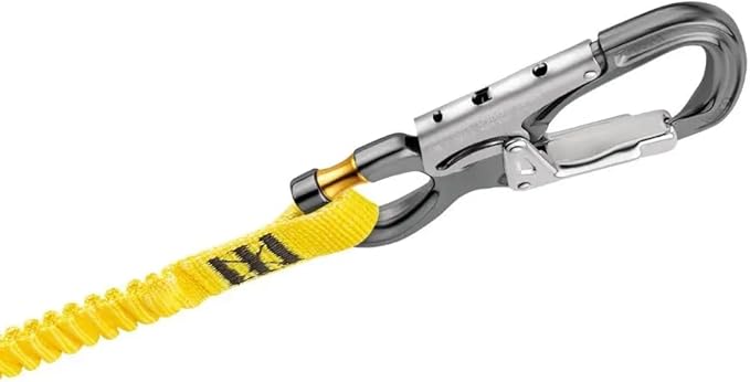 Petzl, Connector Eashook Open Black, Connector with gated Connection Point for Double Lanyard and Work Positioning Lanyard