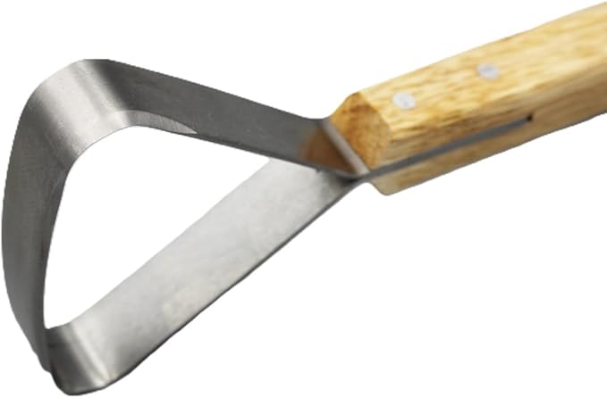 Wiebe Pelt Scraper, Dual-Edge Forged Steel Fleshing Tool with Wood Handle ??Precision Hide Scraper for Muskrat, Mink, Small Game & Taxidermy Detail Work