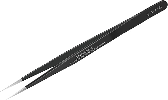 TOWOT Precision Tweezers, Pointed Tweezers for Electronics, Anti-static Stainless Steel Long Tweezers for Crafts, Soldering, Welding, and Jewelry Making Industrial Tweezers