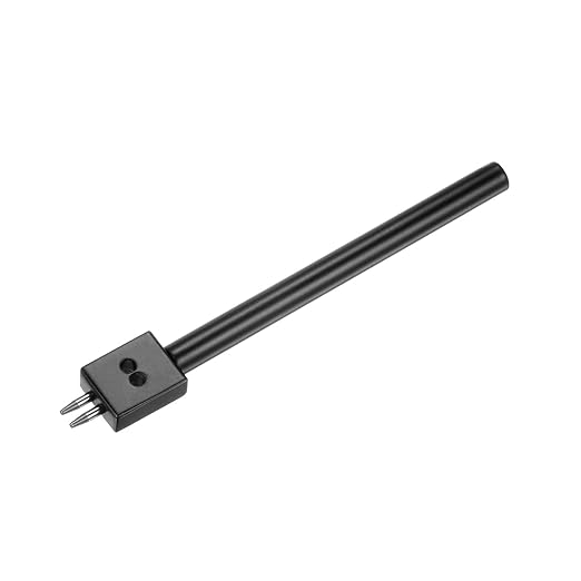 uxcell 2 Prong Leather Prong Punch Tool 4mm Steel Prong Row Round Hole Stitching Chisel for Leather Craft
