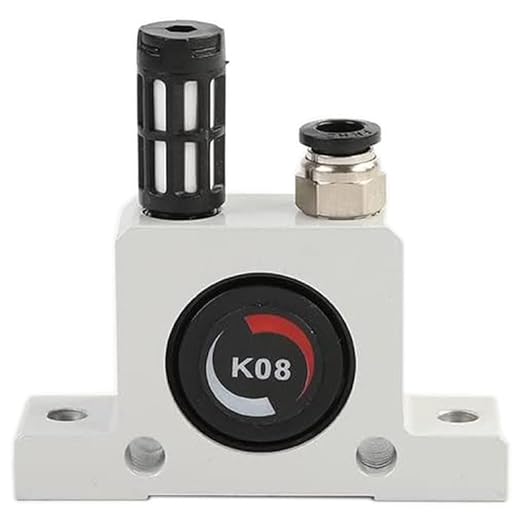 (2 Counts) K08 K 1/4'' Thread Pneumatic Vibrator Power Concrete Vibrator Ball Type Aluminum Alloy Air Turbine Oscillator with Silencer K8