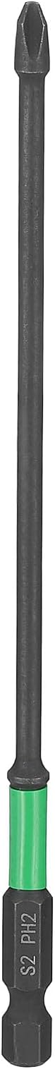 HARFINGTON #2 Impact Phillips Screwdriver Bit PH2 1/4" Hex Shank 6" (150mm) Length 0.14" Rod Magnetic Cross Head Drill Bits S2 Steel Industrial Screw Drivers for Impact Power Tools