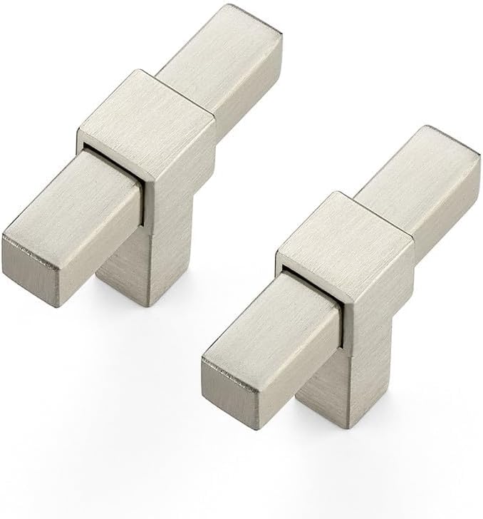 3 Pack Brushed Nickel Cabinet Handles - 2" Overall Length Cabinet Pulls Drawer Pulls Cabinet Hardware Kitchen Handles for Cabinets