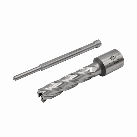 HSS M2AL Annular Cutter 2" DOC with 3/4" Weldon Shank for Magnetic Drill Press by EST (D1/2" X 2")