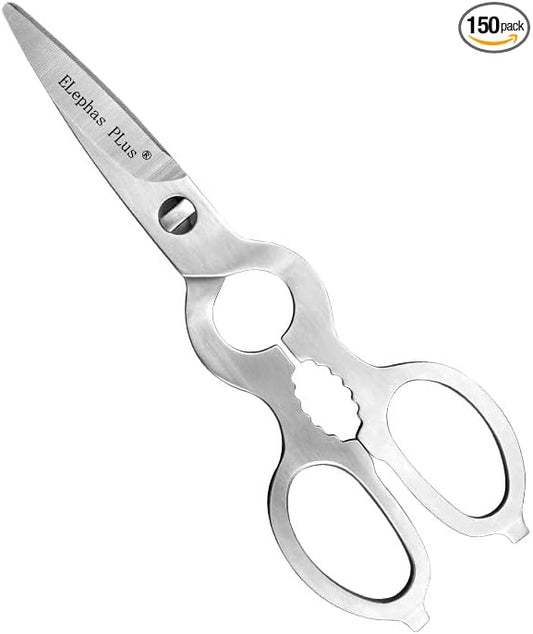 Kitchen Shears Heavy Duty Kitchen Scissors,All Purpose Come Apart Blade Made with All Stainless Steel, Food Scissors for Meat/Vegetables/BBQ/Fish/Spices/Herbs, Silvery