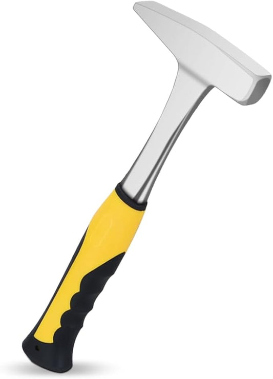 Sheet Metal Hammer - 21oz Tinsmith With Integral Forging for HVAC, Pipe Work, Square Shaping, Tinning (600, Yellow)