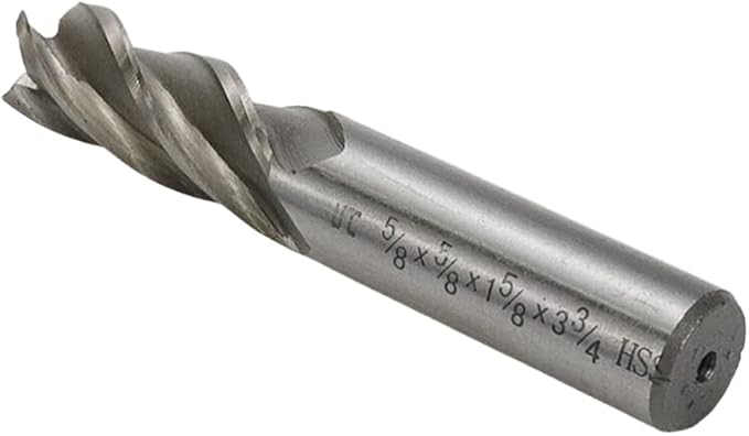 End Mill 5/8" Cutting Dia 5/8" Shank 4 Flute HSS End Mill Drill Bit