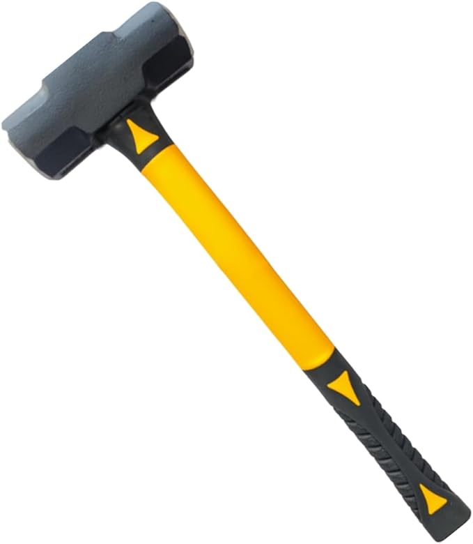 Sledge Hammer 4 LB with 14 Inch Fiberglass Handle Length Powder Coated with Polished face Heavy Duty Metalworking Tools for Automotive, Industrial, and Construction E-2257
