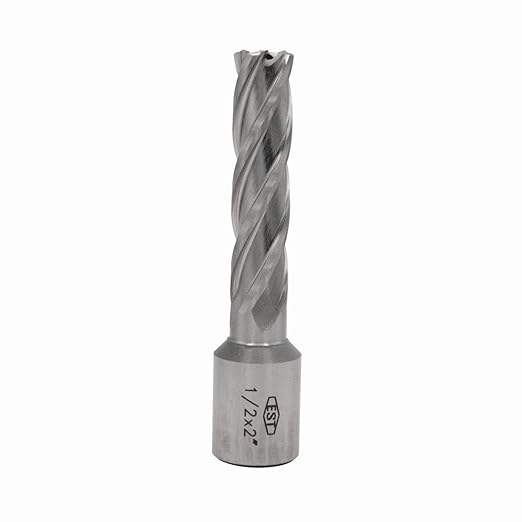 HSS M2AL Annular Cutter 2" DOC with 3/4" Weldon Shank for Magnetic Drill Press by EST (D1/2" X 2")