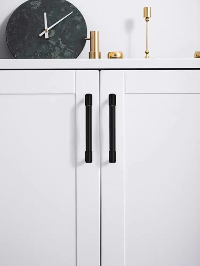 khtumeware 2 Pack 7-1/2 Inch(192mm) Matte Black Cabinet Pulls Kitchen Cabinet Hardware for Cupboard Drawer Pulls Dresser Handle