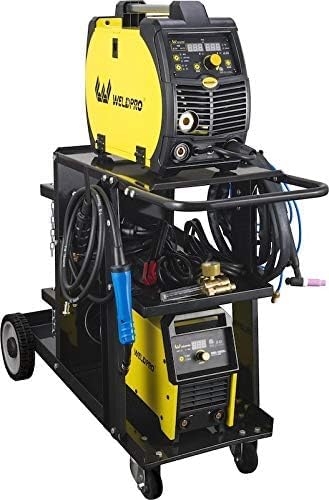 Weldpro Welding Cart for MIG Welder TIG Welder and Plasma Cutter, 3-Tier Heavy Duty welder Cart with 400Lbs Static Weight Capacity, 360째 Rolling Welding Trolley with Swivel Wheels