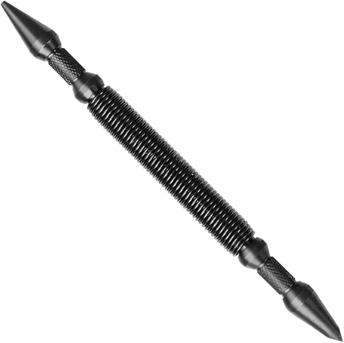 1-Piece Nail Setter Dual Head Nail Set Pin Punch & Center Punch, Dual Head Center Punch, Spring Loaded Center Hole Punch, Hand Tool for Metal or Wood, Nail Tool Features 1/16-in, 3/16-in