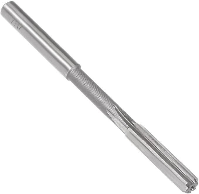 uxcell Chucking Reamer 7mm, H7 HSS Lathe Machine Reamer 6 Straight Flutes, Round Shank Milling Cutting Tool, Metric Reaming Drill Bit for Stainless Steel Metal Hole