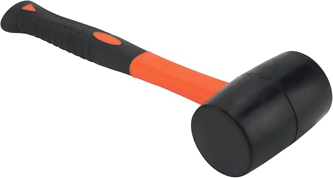 SOUJAP 4 Pack 16oz Rubber Mallet Hammer, 500g Black Rubber Flooring Hammer for Tiling, Paving Slabs, Floor