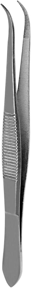 Splinter Forceps - Fine Point - Tweezers Stainless Steel Straight & Curved (curved 5")