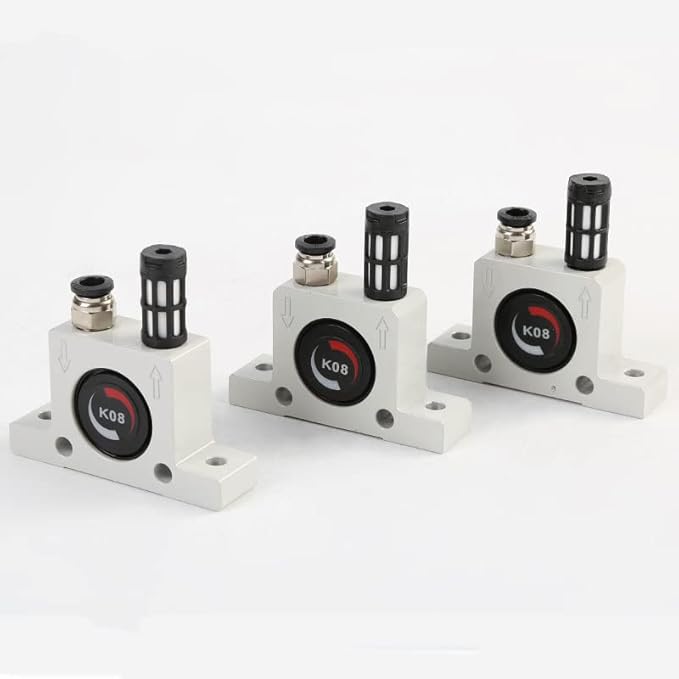 K 1/4'' K08 Thread Pneumatic Vibrator Power Concrete Vibrator Ball Type Aluminum Alloy Air Turbine Oscillator with Silencer