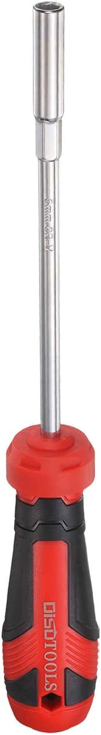 HARFINGTON Metric Nut Driver 6mm CR-V Non-Magnetic Tip Hollow Shafts Hex Socket Screwdriver with Anti-Slip Handle for Automobile Repair Bit Driver