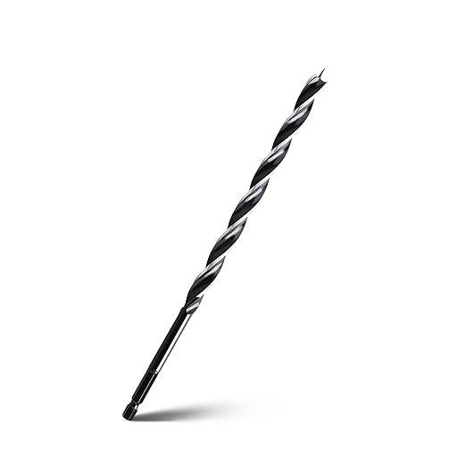 1/4" x 9" Auger Drill Bit for Wood, Hex Shank Tri Flute Ship Auger Long Drill Bit for Soft and Hard Wood,Tree Stump,Plastic,Drywall and Composite Materials