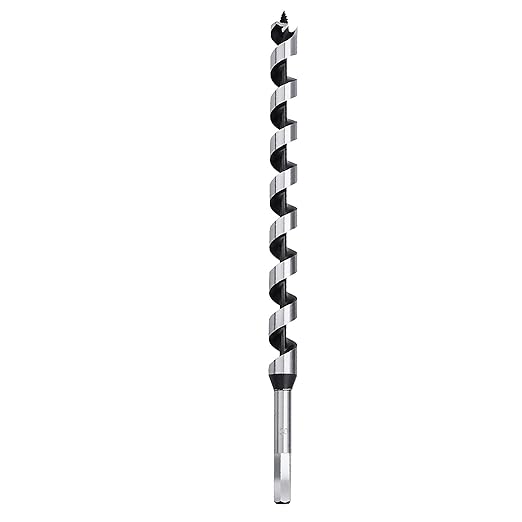 1/4 x 18 inch Auger Drill Bit for Wood,6mm x 460mm Hex Shank Ship Auger Bit for Soft Hard Wood, Plastic, Composite Materials and DIY Projects 1/4" （6mm）