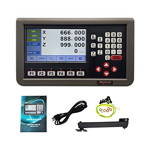 3 Axis DRO Digital Readout for Metal Milling Machine Lathe Machine Tool 470mm+970mm+270mm Magnetic Scale 5um IP67 Sealing Protection 18" x 38" x 10 "