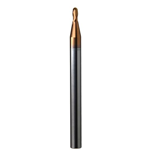 0.18mm Mill Dia 2Flutes 65HRC Standard Micro Grain Solid Carbide Ball Nose Coated End Mill Metric CNC Router Bits Cutter Tool for Hardened Steels