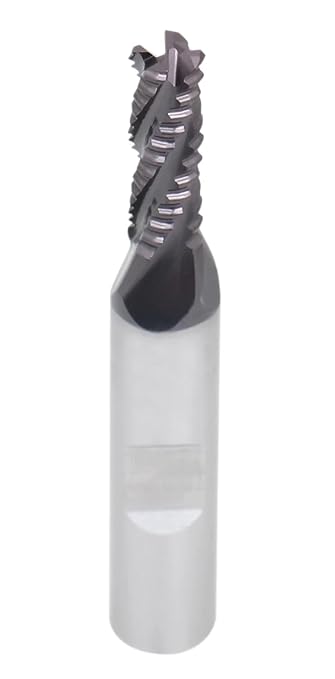 Accusize Industrial Tools Standard Tooth M42 8% Cobalt TiAlN Roughing End Mill, 1/4" Diameter, 3/8" Shank Diameter, 3/4" Flute Length, 1102-0014
