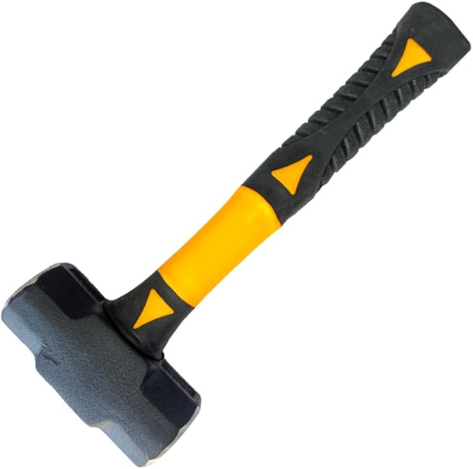 Sledge Hammer 4 LB with 14 Inch Fiberglass Handle Length Powder Coated with Polished face Heavy Duty Metalworking Tools for Automotive, Industrial, and Construction E-2257