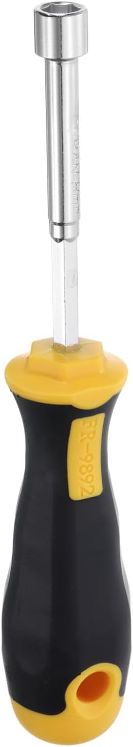 uxcell 8mm Socket Wrench Screwdriver Carbon Steel Hexagon Nut Driver Hand Tool Screwdriver Steel Cushion Grip Screwdriver for Hand-Making Automotive Repair Maintenance