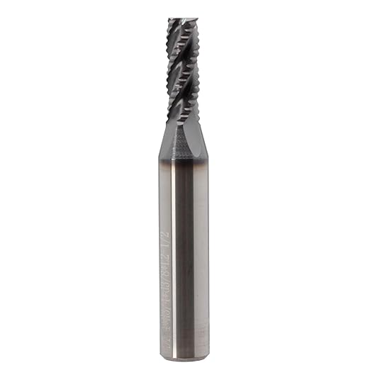 Roughing End Mill JESTUOUS Carbide Square Nose 4 Flute Fine Tooth Bit 3/8" Shank Dia. 3/4" Flute Length for Milling Metal Steels,1 Piece