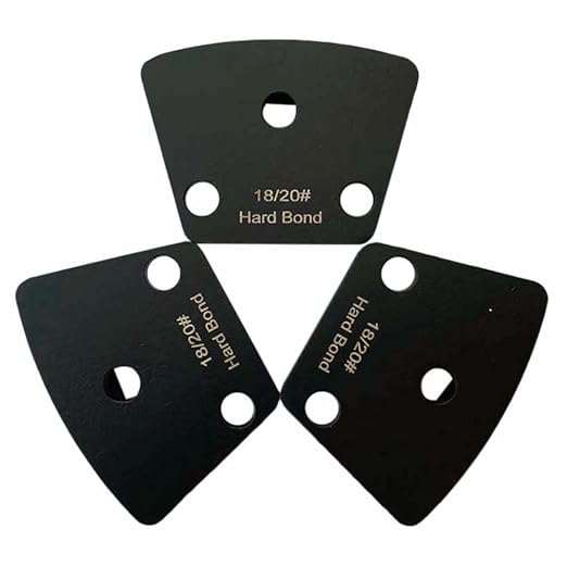 Trapezoidal Diamond Grinding Discs for Warrior, XtremePolishing & ASL Grinders, 18/20 Grit, Hard Bond, Set of 3PCS