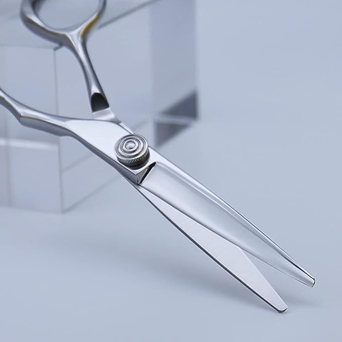 AOLANDUO 5.5-Inch Professional Hair Shears ??Japanese VG10 Steel, True Convex Edge, Semi-Offset Handle, CNC Pivot ??Precision Scissors for Detailing, Layering & Edging