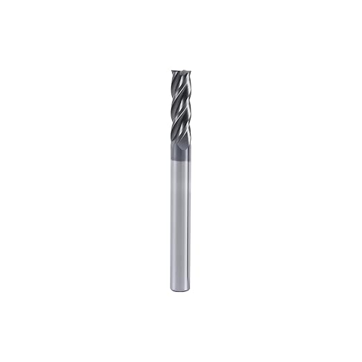 ISB 1/2'' Carbide Square End Mill, 4 Flute Micro Grain Carbide Mill Bits for Alloy Steels/Hardened Steels, 1 Piece