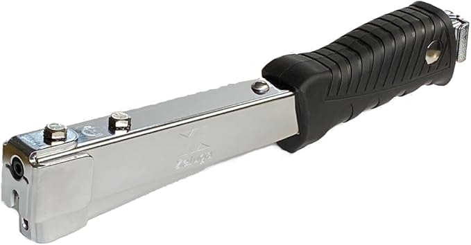 Zeluga 16-425 Heavy Duty Steel Construction Hammer Tacker, Anti-Jam Magazine and Ergo Grip Handle, Fits Staples 1/4'' - 5/16'' - 3/8'' (A11, T50 and 140 Staples), Black
