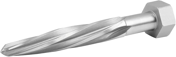 Accusize Industrial Tools H.S.S. Aligning Reamer - 13/16'' Diameter, 5'' Flute Length, 7'' OAL, Hex Shank, Spiral Flute, 0523-6035