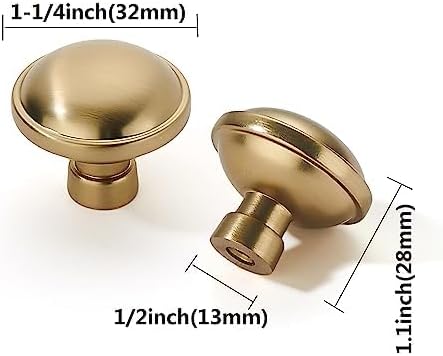 khtumeware 25 Pack Drawer Pulls 1-1/4 Inch Kitchen Cabinet Knobs Solid Round Dresser Drawer Knobs Champagne Bronze Dresser Knobs Drawer Knobs Brass Cabinet Hardware for Cupboard Drawer Pulls