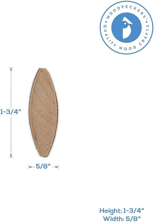 Wooden Joiner Biscuits, Size 0, Pack of 100 Pieces, Premium Birch Wood Joining Biscuits for Strong & Precise Joints