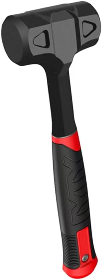 YIYITOOLS 1LB (16oz) Dead Blow Hammer, Heavy Duty One-Piece Forged Carbon Steel Construction, Steel Ball-Filled Head, Anti-Vibration Rubber Grip, Spark and Rebound Resistant, Ideal for DIY, Automotive