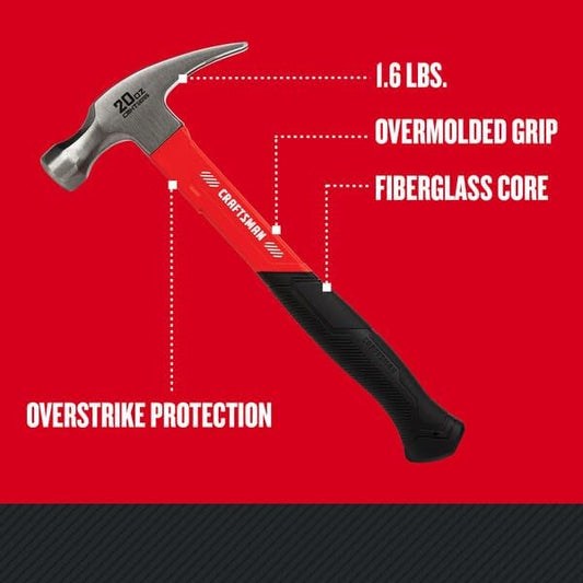 CRAFTSMAN Hammer, 20 oz Fiberglass General Purpose (CMHT51399)