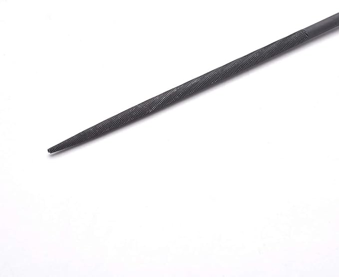 Utoolmart Carbon Steel Needle File, 10-Pieces Mini Steel Needle File Set, 3mm x 140mm Round Files Tools with Plastic Handle, for Metal Glass Stone with Fine Sanding