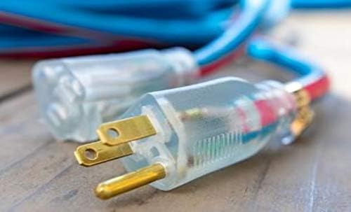 US Wire 99100 12/3 100-Foot SJEOW TPE Extreme Weather Extension Cord Blue with Lighted Plug