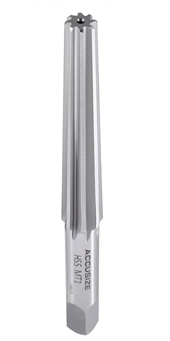 Accusize Industrial Tools H.S.S. Morse Taper Finishing Reamer, MT1, 2802-0001