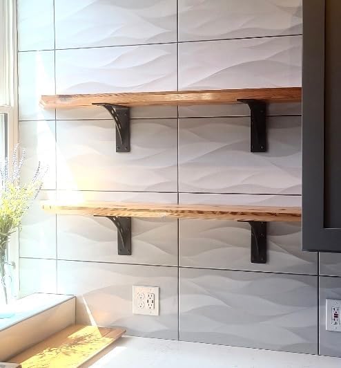 7 inch x 5.9 inch Heavy Duty Shelf Brackets , Metal Mantel Brackets (Set of 2) Fireplace Mantel Brackets - Countertop Support , Max Load 1100 Lbs (7?섃?x 5.9 ?섃?