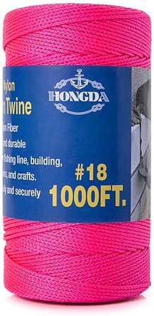 HONGDA Mason Line, 1000 Feet #18 Braided Nylon Mason line String Perfect for Masonry Jobs and for The Layout of General Construction, Gardening, DIY Project, Fluorescent Pink