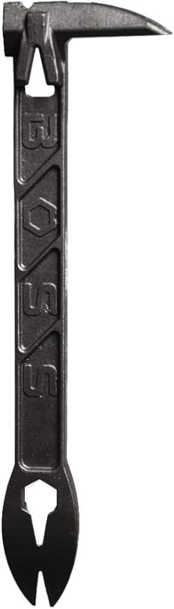Boss Hammer 9??Boss Paw - Construction-Grade Steel Cats Paw Nail Puller with 4 Points of Pull, 13mm Hex Wrench & Striking Face - Ideal for Framing, Carpentry, and Demo Work - Made in USA - BPST