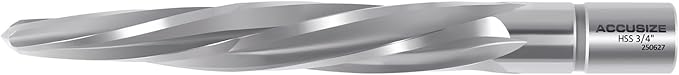 Accusize Industrial Tools 3/4'' H.S.S. Aligning Reamer with 3/4'' / 0.75'' Weldon Shank, Spiral Flute, 0521-0034