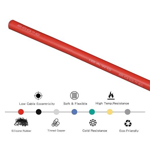BNTECHGO 12 Gauge Silicone Wire Kit 10 Color Each 5 ft Flexible 12 AWG Stranded Tinned Copper Wire