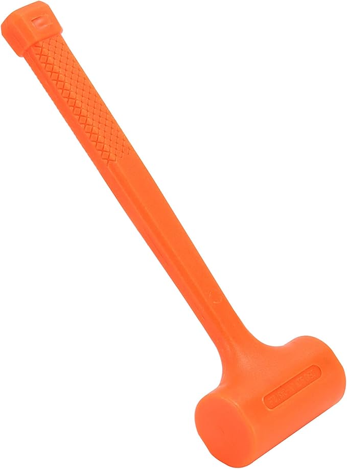 4 lb Dead Blow Hammer with Steel Shot Filled Head, Spark and Rebound Resistant Deadblow Mallet with Non-Slip Diamond Textured Handle, Orange