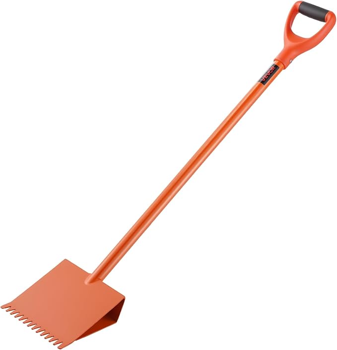 VEVOR Shingle Shovel 1 Pack, D-Grip Handle Shingle Roof Ripper, High Hardness 45# Steel & Lightweight Easy Tearing Off Roofing & Nails Tool, Ideal for Commercial and Residential Use,Orange