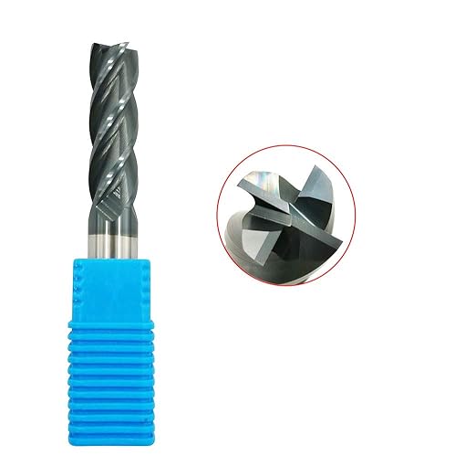 58 Carbide Square End Mill, HRC 45 Deg Single End 4 Flute AlTiN ating Mill Bits (58),Silver